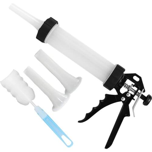 New Manual Sausage Stuffer Sausage Salami Food Maker Meat Hand Operated Fillers Machine Tools With Funnel Nozzle Cleaning Brush