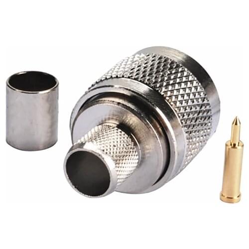 10PCS Adapter N Male Crimp RF Connector For RG8 RG213 LMR400 RG165 7D-FB Cable wholesale