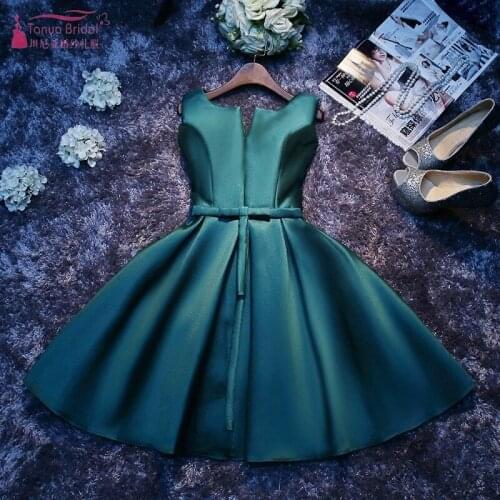 Silver Bridesmaid Dresses Short Knee Length Green Elegant Wedding Guest Dress New Year Eve Dress Wedding Party For Women JQ28