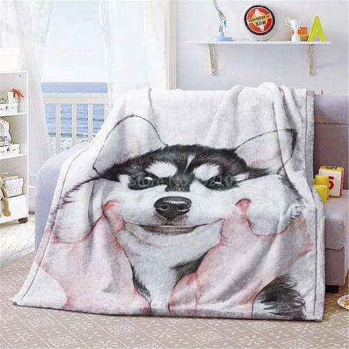 3D Print Sofa Bedding Patterned Office Harajuku Winter Shiba Inu Dog Blanket Cute Dog Bedspread Baby Travel soft Outing Throws