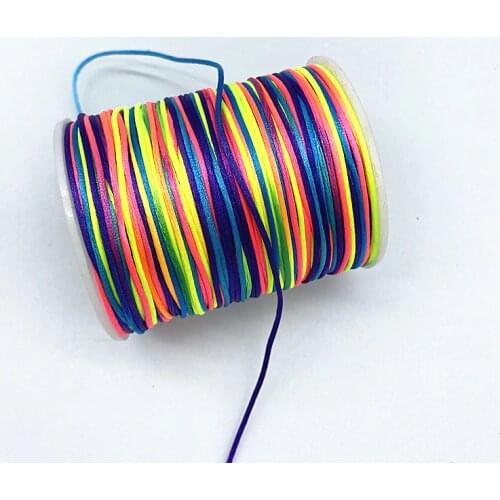 New 10yards/lot 1.0mm Colorful Chinese Knot Line Cord Silk Satin Cord Nylon Cord DIY String Necklace Bracelets Cord #01
