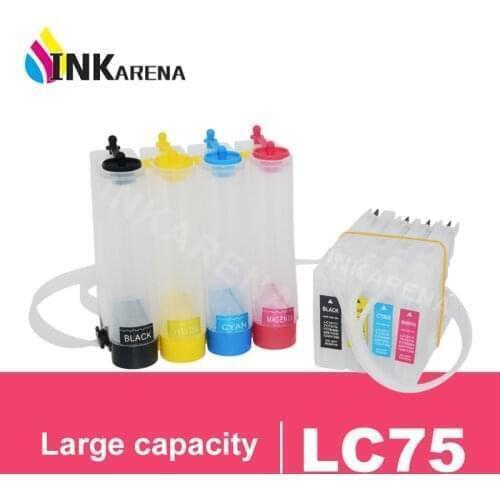 INKARENA LC-75 LC75 lc75 LC 75 Continuous Ink Supply System for Brother MFC J705DW J710D J710DW J810DN J810DWN J825DW Printer