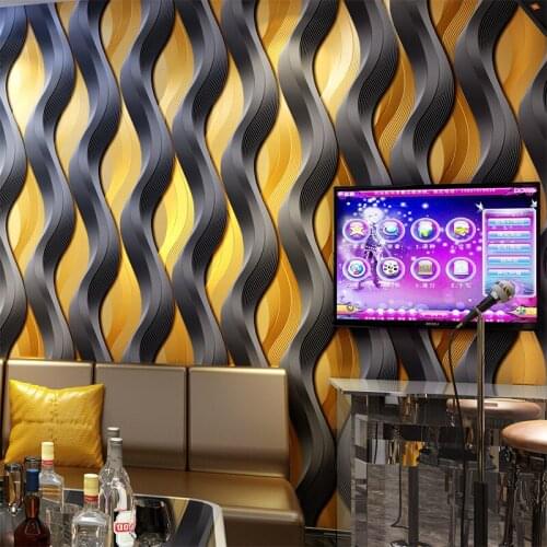 Modern 3D Wave Strip Wallpaper Roll for Walls Personalized Reflective Wall Paper KTV Room Sofa Background Walls papel pintado