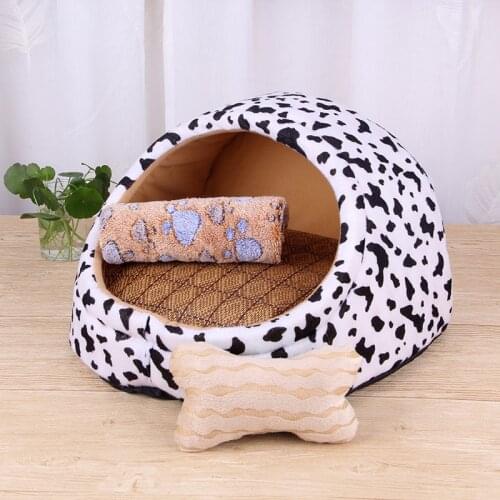 Cats Bed Cute Cats House Kitten Lounger Cushion for Small Pet Sleep Tent Washable Cats Sleeping Bag Soft Dogs Basket Cave