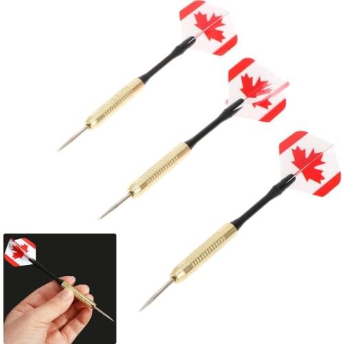 Gotantee 3Pcs/Set 16g Steel Needle Tips Darts, Copperize Barrel & Plastic Great Thread Shafts & Nice Canada Flag Pattern Flights