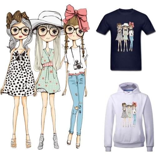 Heat Transfer Patch Friends Iron-on Patches for Clothes Clothing Stickers for Fabric Applique Diy Flex Fusible Transfer Dress