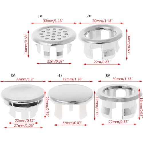 Bathroom Basin Sink Overflow Ring Six-foot Round Insert Hole Cover