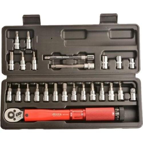 1/4inch 2-24NM Click Adjustable Torque Wrench Bicycle Repair Tools Kit Set Tool Bike Repair Spanner Hand Tool Set