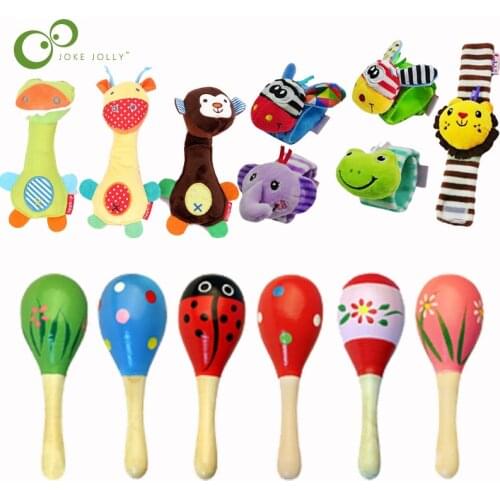 1Pcs Baby Child Cartoon Rattle Toy Baby Sleep Toy Cute Animal Cartoon Rattle Baby Hand Holding Sound Toy LXX