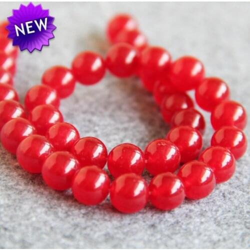 2021 New For Necklace&Bracelet 10mm Natural Red Chalcedony Beads Round Stone Loose Beads DIY Beads 15inch Fashion Jewelry Making