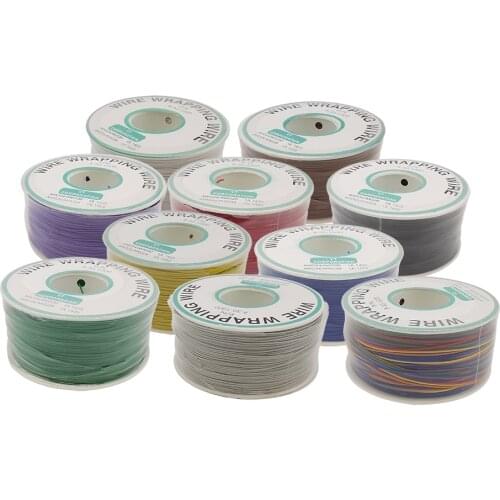 1Pcs 250Meters 30AWG Insulation Cable Multi Color for PCB Solder Wrapping Wire Cable Motherboard Electronic Test
