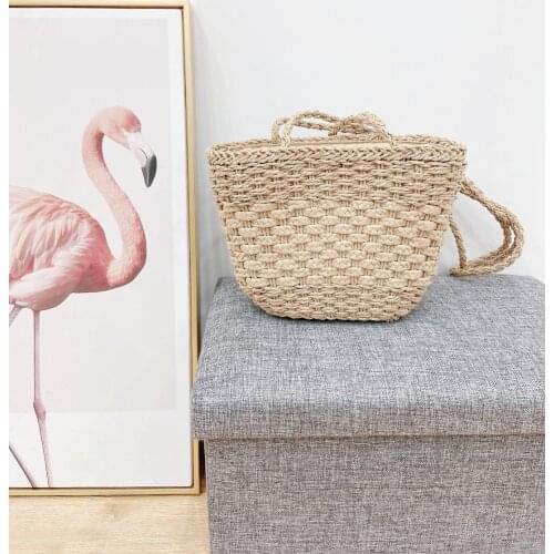 33x21CM 2020 New Summer Womens Models Shoulder Bag Beach Bag Paper Rope Flat Woven Straw Bag a6318