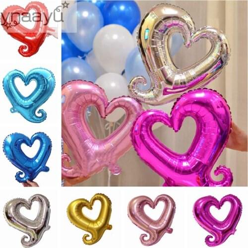 5pcs/set 18Inch Love Flower Hollow Heart Shape Foil Balloons Romatic Valentines Day Gift Wedding Birthday Balloon Party Supply