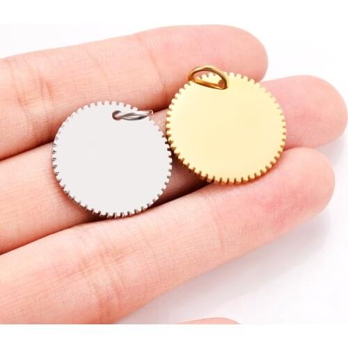 5PCS/lot Stainless Steel Filigree Gear Punk Wheel Gear Charm Mirror Polished for Jewelry DIY Making Accessories