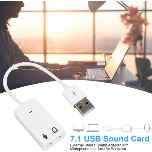 7.1 Channel Usb 2.0 External Sound Card W/3.5mm Stereo Mic Audio Adapter Converter 3d Sou