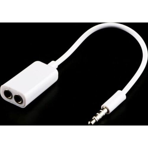 3.5mm Female Headphone Audio Adapter Car Cable Splits Dual Male AUX Jack Car-styling