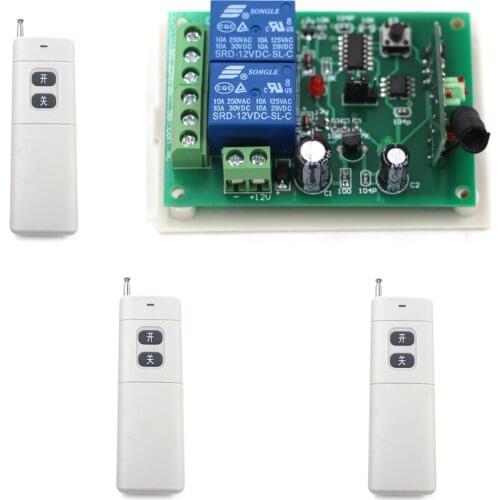 DC 9V/24V 2CH Wireless Remote Control Switch RF Remote Switches System Relay Receiver Long Range Transmitter Toggle Momentary