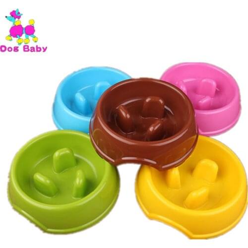 DOGBABY Pet Blow Anti-choke Environmental Protection PP Dogs Food Bowl Orange Green Blue Rose Red Coffee Color Feeder For Dog
