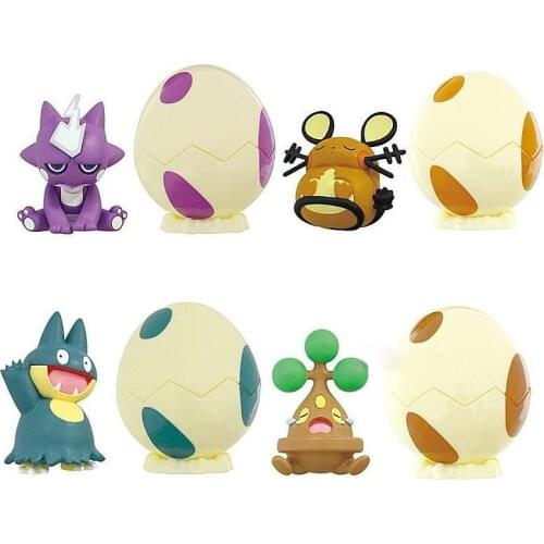 TAKARA TOMY Genuine Pokemon Eggshell Gashapon Dedenne Gonbe Toxel Bonsly Anime Action Figures Collect Model Gacha Toys