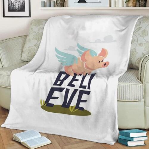 Believe Flannel Throw Blanket 3D Printed Keep Warm Sofa Child Blanket Home Decor Textiles Dream Family Gift