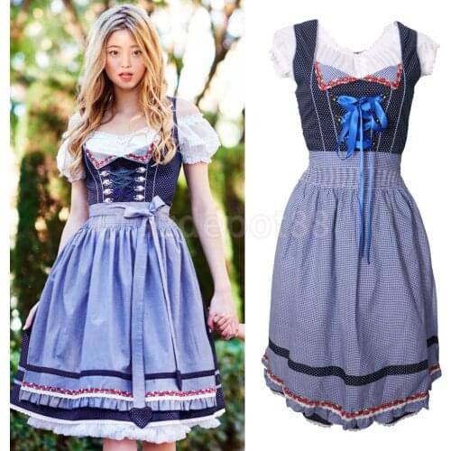 Traditional Women Dirndl Oktoberfest Costume German Wench Maid Dirndl Fancy Dress Halloween Party Outdit