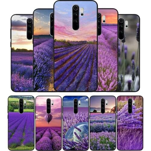 Lavender Fields Purple Flower black Silicone Phone Case For Redmi note 9 8 7 Pro S 8T 7A Cover