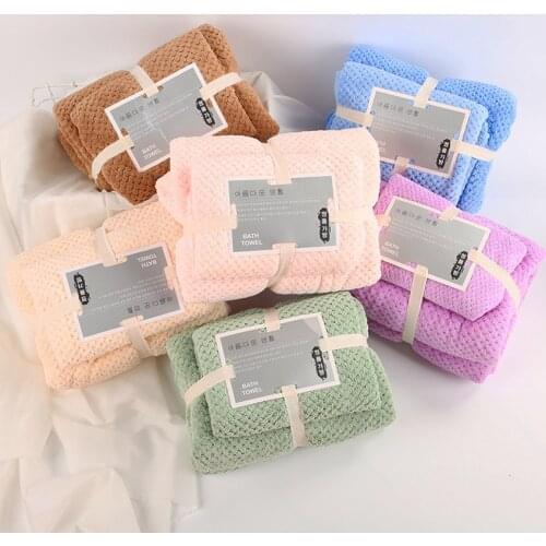 Pure Color Towel Set Thicken Soft Absorbent Adult Children Hand Head Towels Family Bathroom Hotel Serviette De Bain toallas