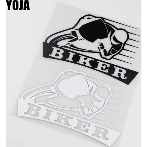 YOJA 18X11.8CM BIKER On Board Creative Warning Car Sticker Decal Window Decoration ZT4-0188