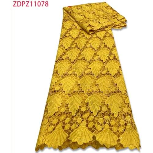 2021 New African Water Soluble Lace Ribbon Sequined Leaf Pattern African Ladies Dress