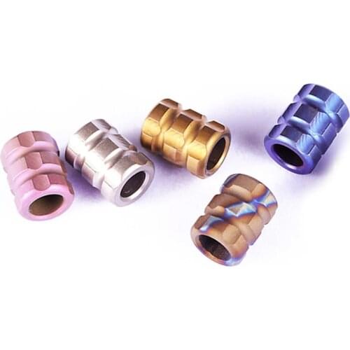 Flame Titanium Alloy Blue Knife Beads Titanium Camping Survival EDC Yellow Paracord Accessory