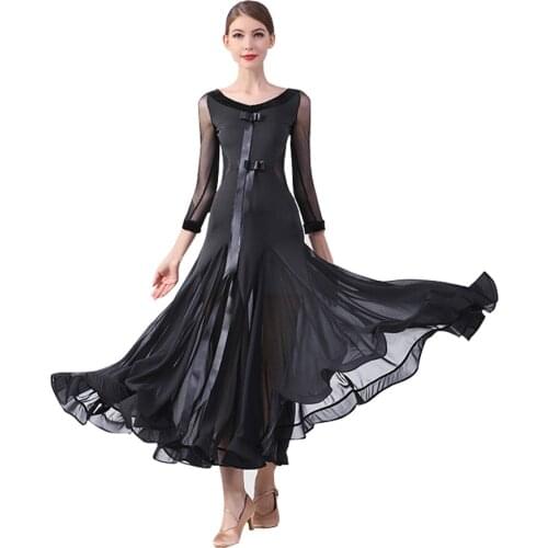 Modern Dance Dress Long Sleeve Ballroom Dance Costume National Standard Dance Dress Waltz Dress Performance Clothing For Women
