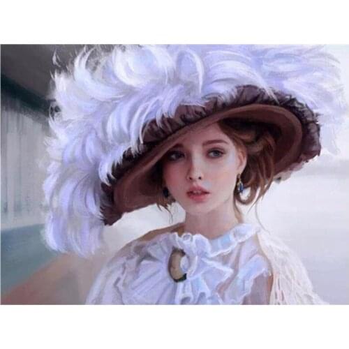 Full square diamond mosaic embroidery vintage woman painting by numbers rhinestone wall sticker daimond drawing art needlework