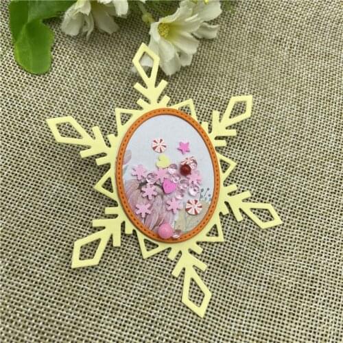 Christmas Snowflake metal cutting dies mold Round hole label tag Scrapbook paper craft knife mould blade punch stencils dies