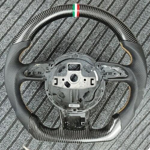 Steering Wheel Carbon Fiber Steering Wheel Nappa Perforated Leather Fit for Audi B8.5 RS3 RS4 RS5 RS6 RS7 2013 2014 2015 2016