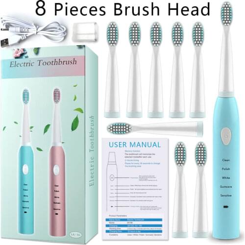 Family Automatic Tooth Brush Rechargeable Waterproof Dental Scaler Sonic Electric Teeth Cleaner Remover Stains Dentist Head Set