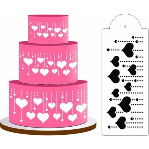 Heart Cake Stencil Side Cake Top Stencil Decoration Decorating Stencil Fondant Mold Cake Decorating Tool