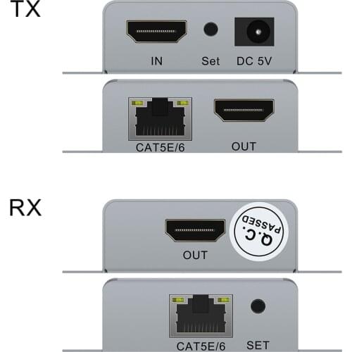 HDMI Extender 1080p,Over Single Cat5e/Cat6 Cable Full HD Uncompressed Transmit Up to 164 Ft(50m), POE Function for HD STB,DVD