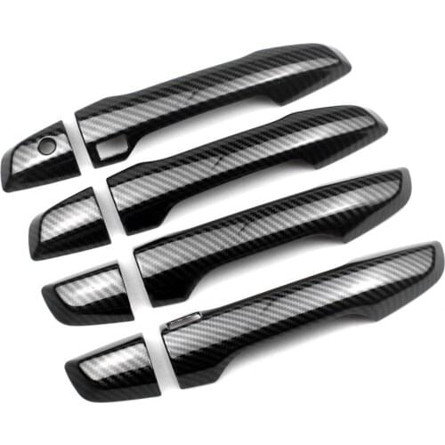 Carbon Style Door Handle Cover Trims Smart Keyholes For Honda CR-V CRV 2017 2018 2019 2020 2021 with smart keyholes