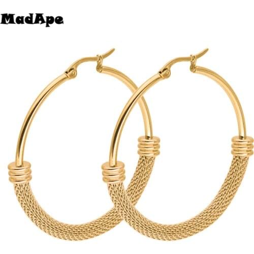 MadApe Silver Color/gold Color 316 Stainless Steel Jewelry Earrings Fashion Wild Female Earring Size Selection Hot Classic
