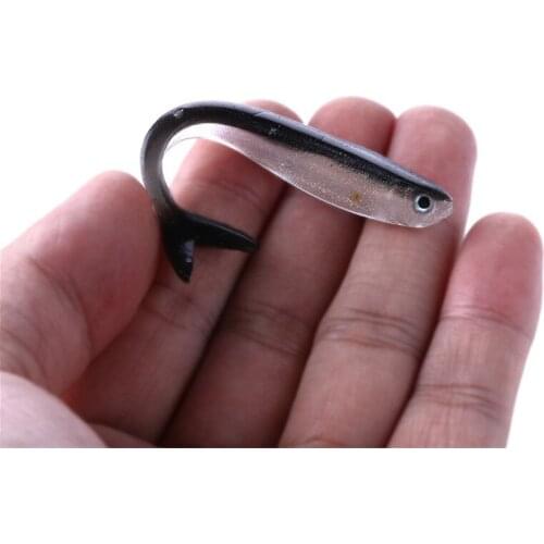 10pcs/lot 8cm 2.2g Black And White Bionic Small Fish Silicone Soft Fishing Lure Artificial Bait Loach Fake Bait Fishing Tackle