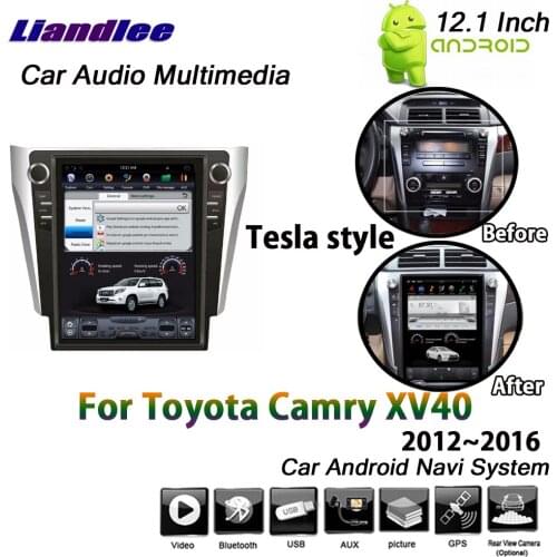 12.1 Inch For Toyota Camry XV40 2012-2016 Car Android Multimedia Player Tesla Screen GPS Wifi Navigation