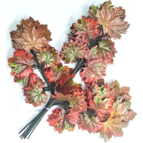 12pcs Artificial Firmiana platanifolia (L. f.) Leaves Branch For Plant Wall Background Wedding Home Hotal Office Bar Decorative