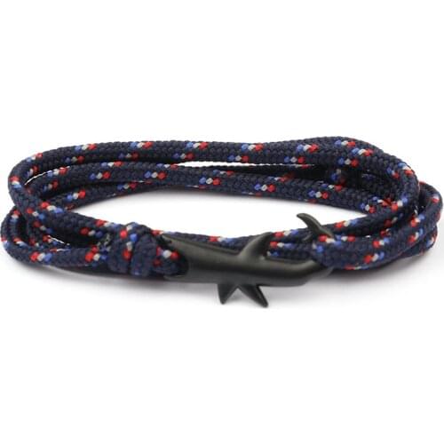 18 Colors Optional Hot Selling Viking Bracelets For Men And Women Black Shark Multilayer Rope Bracelet Homme Femme Men Jewelry