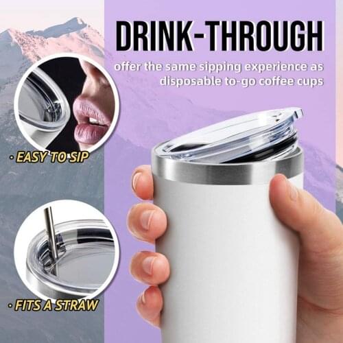 20Oz Stainless Steel Tumbler with Lid Reusable Metal Coffee Tumbler Double Wall Vacuum Insulated Tumbler Drink Cup