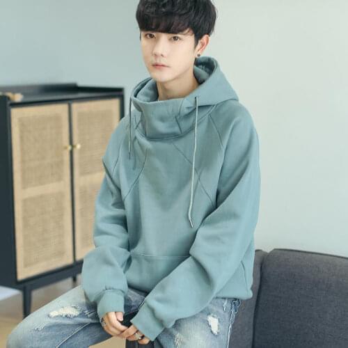 2020 Wei Yi Mens Winter Size plus Velvet Thickening Korean Loose Hat Jacket Couple Long Sleeve