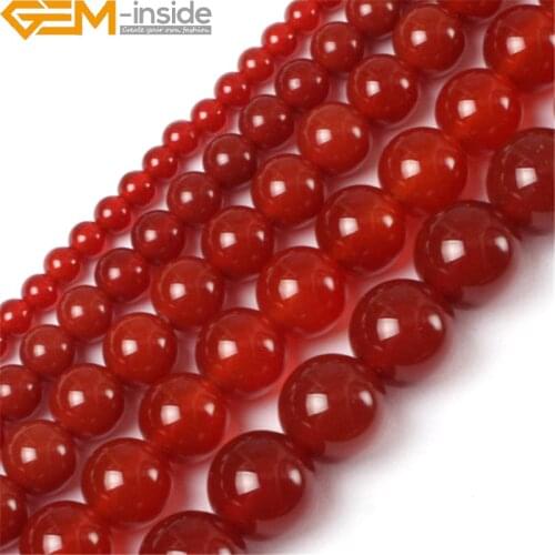 4-18mm Natural Stone Round Red Agates Beads For Jewelry Making Carnelian Onyx 15inch DIY Loose Women Gift