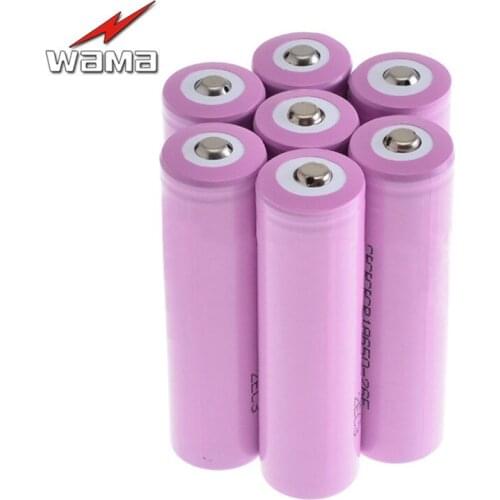 4pcs/lot Wama 3.7V 2600mAh 18650 Rechargeable Battery Over-Charge PCB Protected Li-ion Battery for Flashlight Lamps