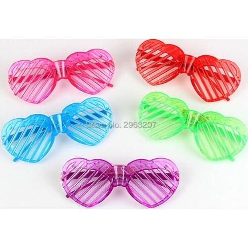 480pcs Flashing Party Heart Glasses Light Up Flash LED Glasses Decorative Party Decoration Club Disco Supplies