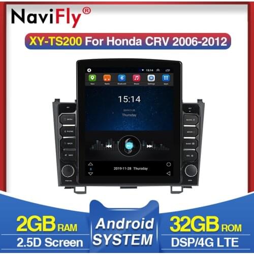 Navifly Tesla style for Honda CRV 2007-2011 Android video Car radio multimedia player navigation gps No 2 din DVD