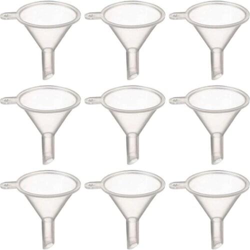 FreeShip 20pcs/lot Small Clear Plastic Mini Funnels for Bottle Filling, Perfumes, Essential Oils, Science Laboratory Chemicals